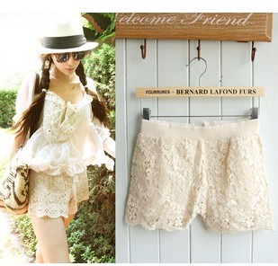 Korean sweet style lace shorts,cascading lace ruffles short pant,vintage ,free shippingd989910
