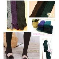 Korean trade stepped foot braided rib socks / foot feet panty hose