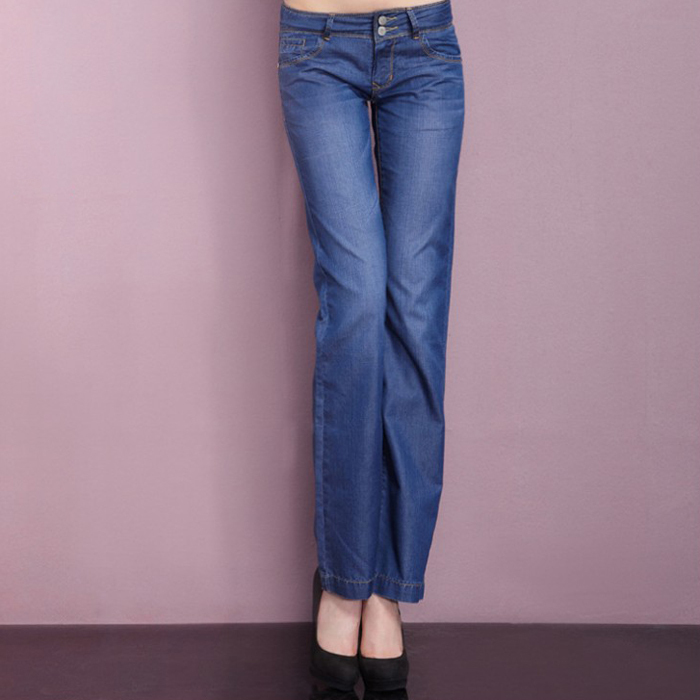 Korean version new summer fashion loose denim straight jeans women's denim trousers free shipping WKN027