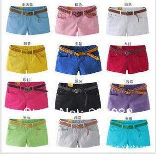 Korean version of the 17 color color pencil shorts hot pants candy colored pencil pants shorts