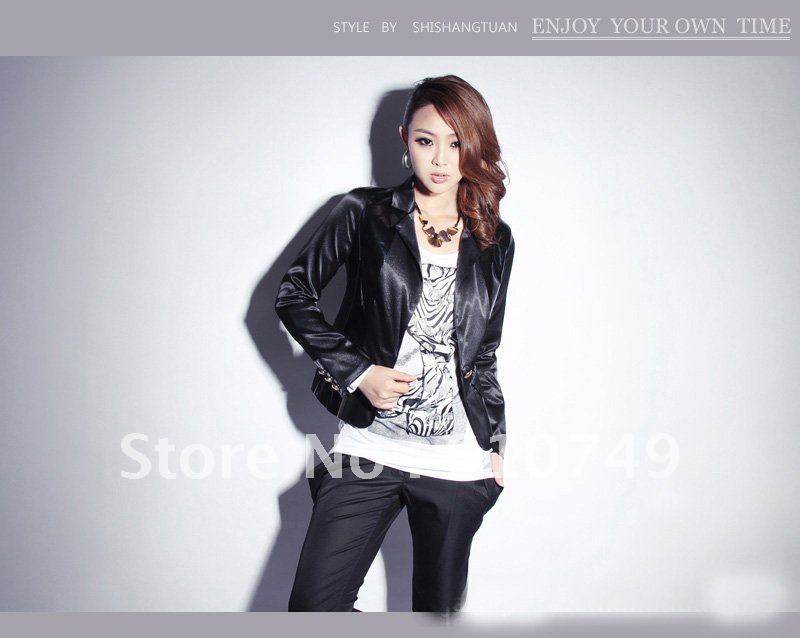 Korean Version of the Personalized Leather Upholstery Zipper Slim Female Leather Jacket Free shipping