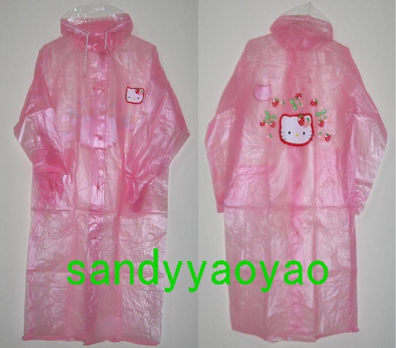Kt adult raincoat kitty cartoon raincoat walking pink