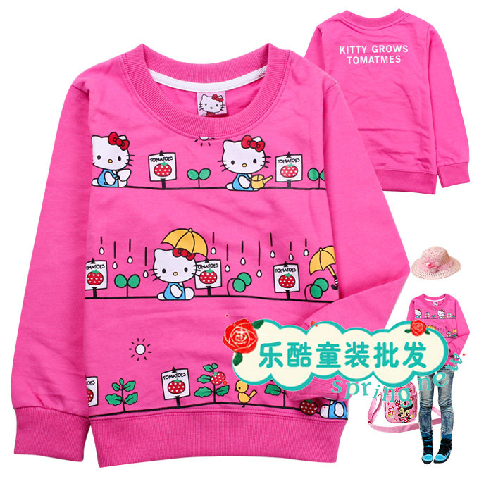 Kt cat long-sleeve T-shirt 92032 100% cotton sweatshirt t-shirt