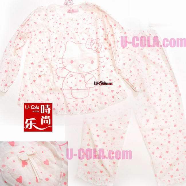 Kt pink 100% cotton long-sleeve spring sleepwear - 75041l