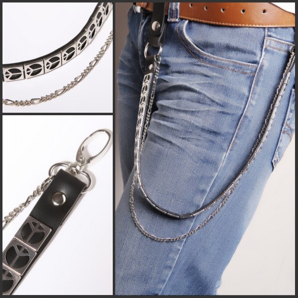 Kulian hiphop kulian punk kulian non-mainstream leather pants chain the mark fashion kulian