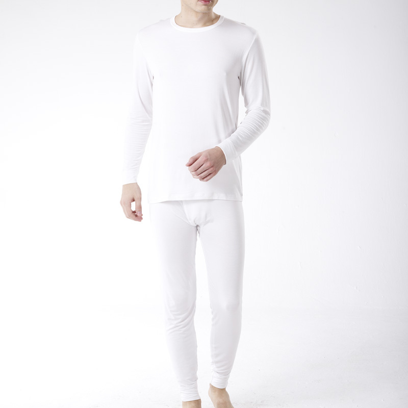 Kvf men's 100% cotton o-neck thermal underwear set autumn and winter fashion basic 5065