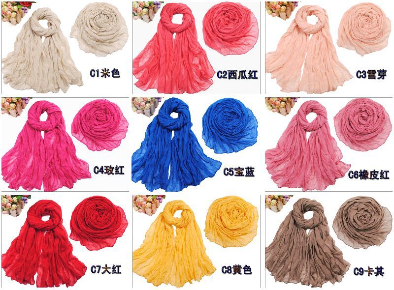 L-1 Fashion Women's Solid Color Scarf Shawl Wrap 175cm*100cm,100pieces/lot  Free Shipping