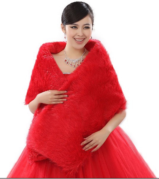 L07 New Fashion Faux Fur Wedding Bridal Wrap Shawl Stole Tippet Jacket Big Style Keep Warm in Winter Free Shipping