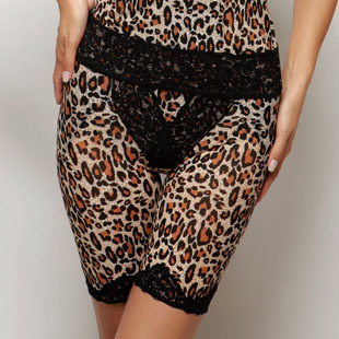 La miu saya fashion leopard print abdomen drawing legs butt-lifting mid waist thin plastic pants