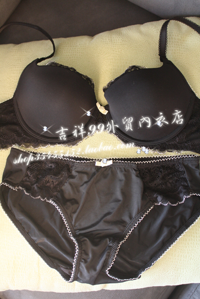 La senza 2 s elegant sexy comfortable black lace push up bra set