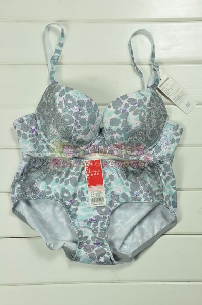 La1115 thick cup leopard print b bra panties set lc1113