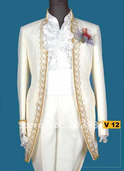 lace 4piece set (Jacket,Pants,bowknot,belt )groom tuxedos NO:V 12 mix style order.