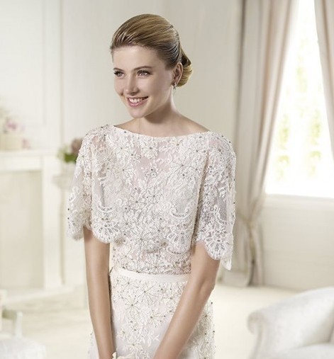 Lace Bridal Bolero Jacket Beads Fast Cheap Shipping Latest Style Elegant White Wedding Dress Jackets 1 PCs/Lot
