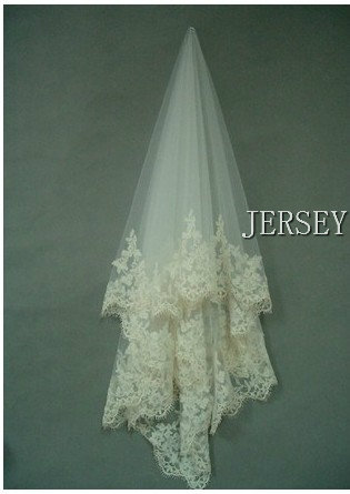 Lace decoration delicate bridal veil wedding hair accessory 1.5 meters veil v013