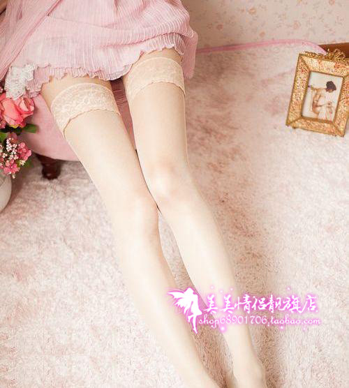 Lace decoration incarcerators stockings skin color high stockings Core-spun Yarn stockings socks lace socks independent packing