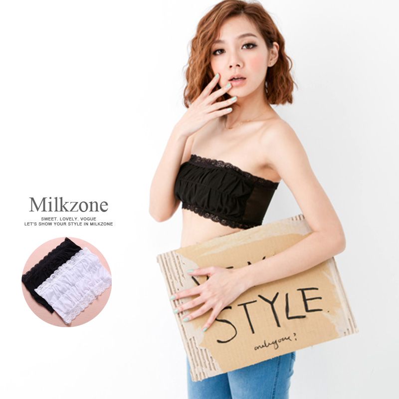 Lace decoration modal gauze basic tube top 2052