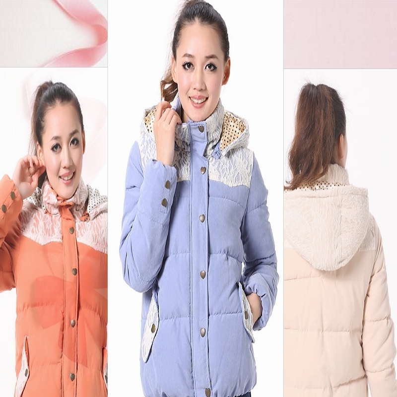Lace Down Wadded Jacket Casual Outerwear Female Europe And The United States With 2013 Counters.
