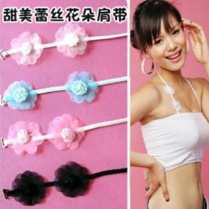 Lace flower halter-neck all-match pectoral girdle underwear shoulder strap spaghetti strap pectoral girdle accessories