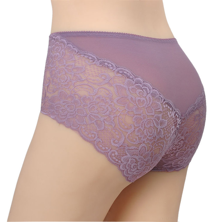 Lace gauze sexy abdomen drawing in high waist female panties trigonometric seamless panties plus size briefs