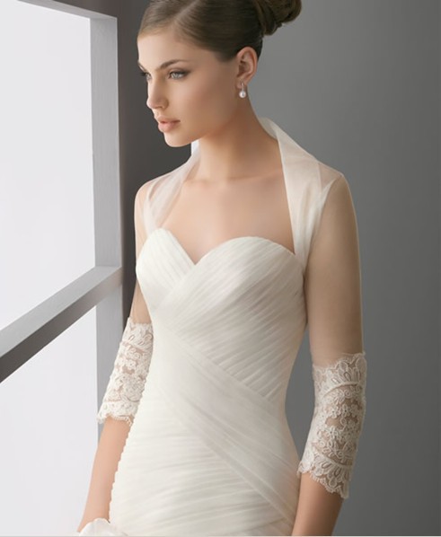 Lace Latest Design Copy Long Sleeve  Bridal Bolero Jacket Three Quality Sleeve Fast Shipping Wedding Dress Jackets 1PCs/Lot
