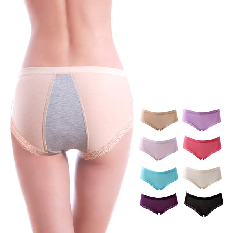lace mid waist panties solid color night physiological pants week pants