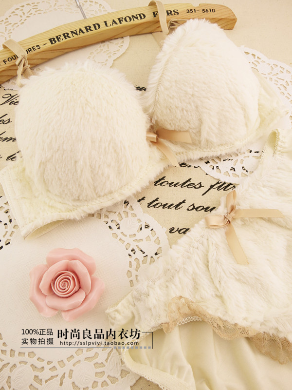 Lace . quality plush princess underwear push up sweet bra set thermal bra