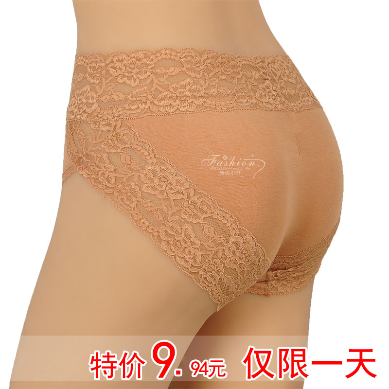 lace seamless panty female 100% cotton modal high waist sexy plus size briefs