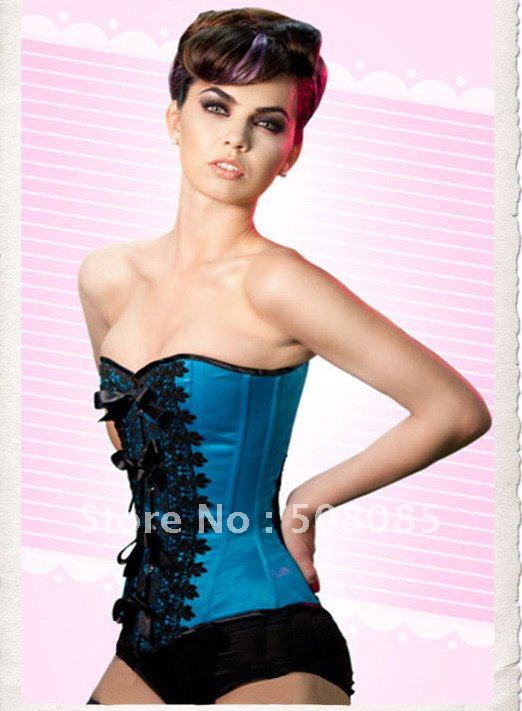 Lace Side stripe Fishbone + Steel frame Corset Bust Vest 5151