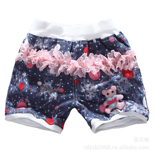Lace summer girls shorts cost-effective changshu children's wear panty Free Shipping