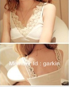 Lace thread cotton camisole braces