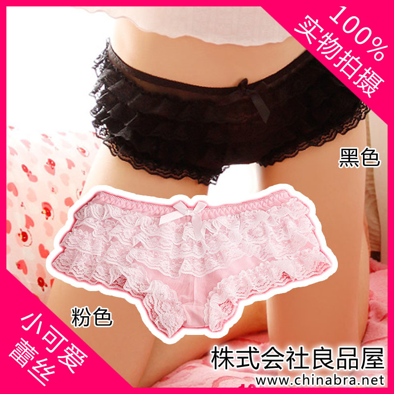 Lace women panties layers of cake sexy panties cute panties black pink briefs