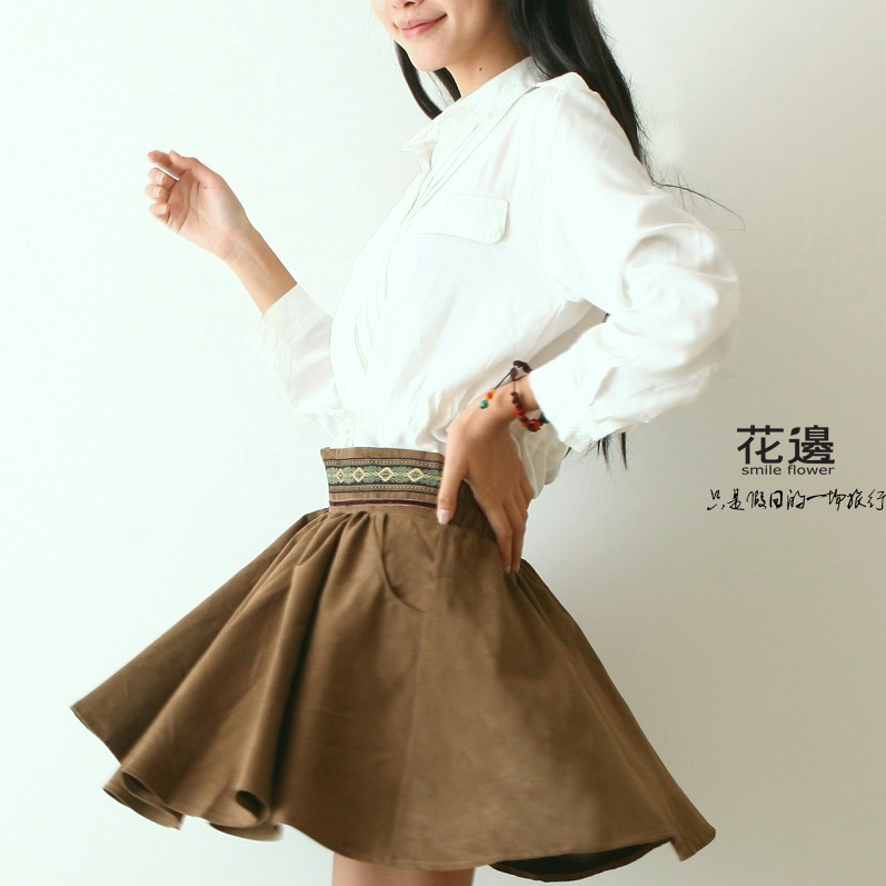 Laciness anne skirt . leather velvet . all-match . high quality beautiful quality autumn and winter skirt short skirt