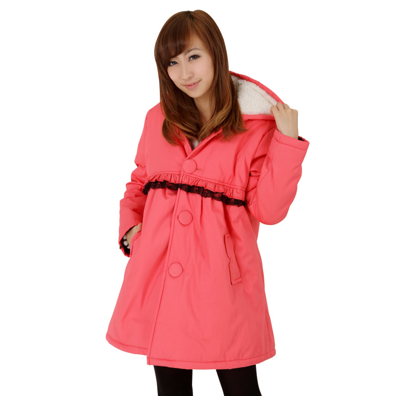 Laciness maternity wadded jacket plus velvet thickening maternity clothing winter maternity outerwear maternity top 1158