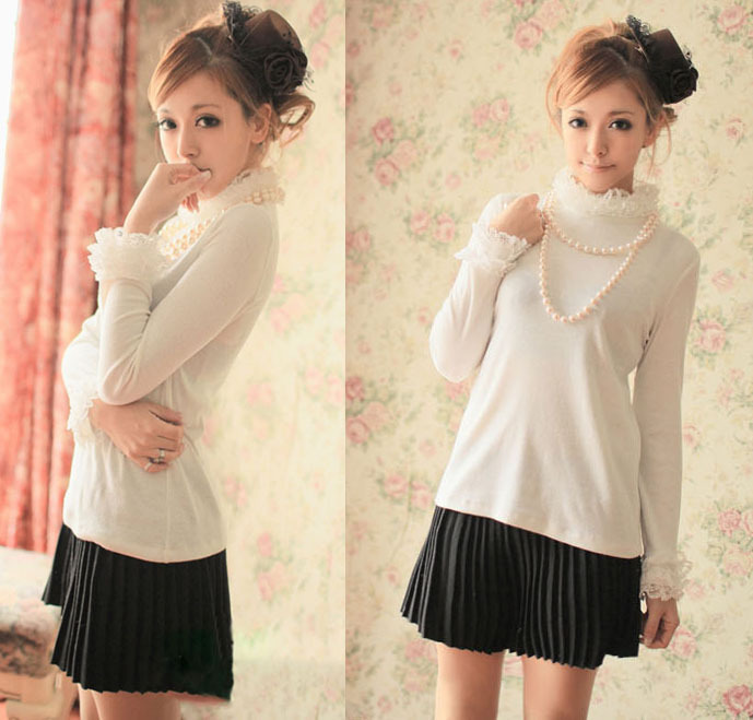Laciness sweater basic shirt 11419 free shipping