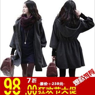 Ladies autumn outerwear trench plus size woolen outerwear cashmere woolen overcoat