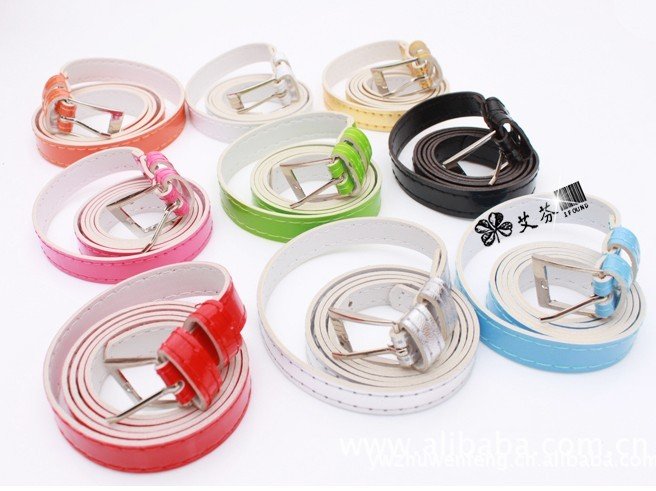 Ladies Belt Women's Cute Candy color PU leather Thin Belt FREE SHIPPING 10Colors you can Choice color