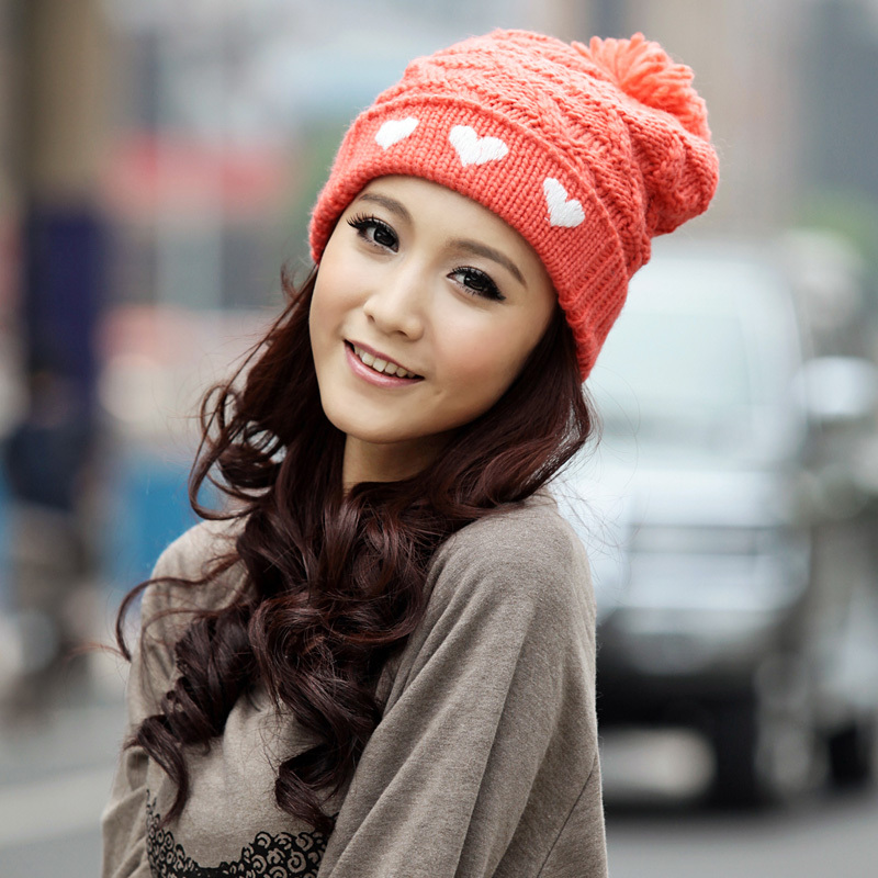Ladies candy color wool hat female winter knitted hat ear protector cap knitted hat
