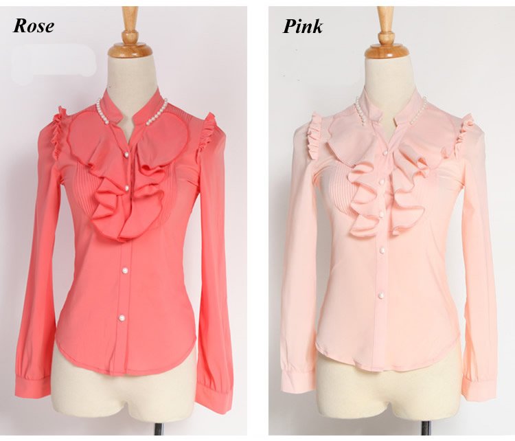 Ladies Dress shirt Floral Chiffon blouse women casual wear long sleeves tops Free shipping 2012  fashion