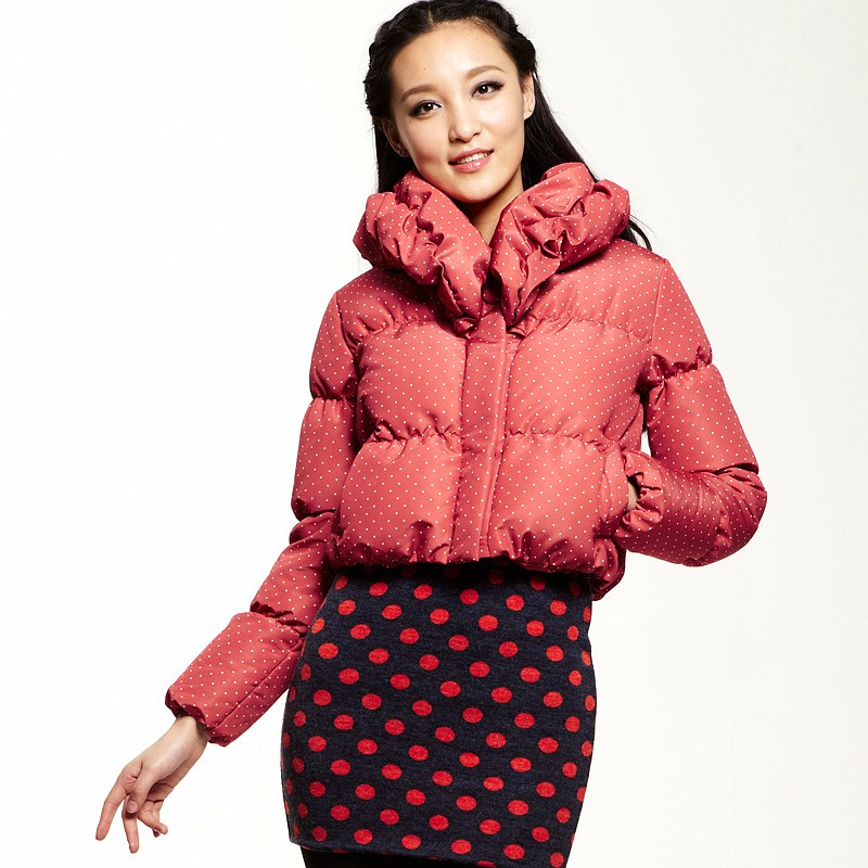ladies elegant bubble collar short design down coat 0184214