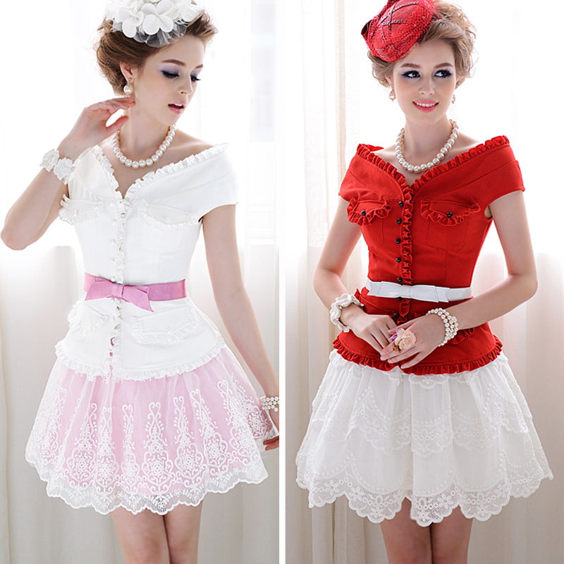 Ladies elegant slim ruffle hem women's short-sleeve top cardigan