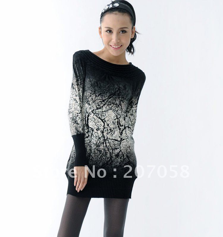 Ladies fashion  sweater with print /vintage sweater  /elegent sweater /HOT Sell Free shipping