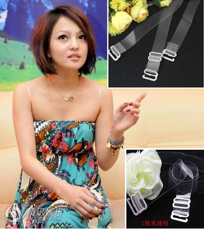 Ladies fashion Transparent invisibility crystal BRA ADJUSTABLE BELT SHOULDER STRAP XS10425202460