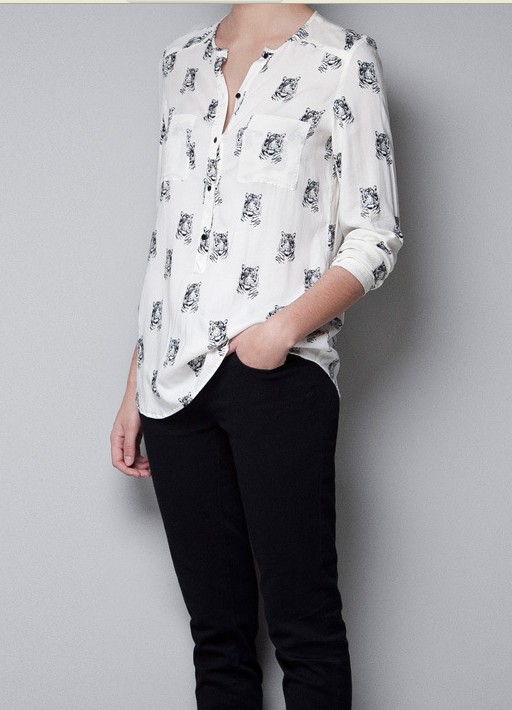 ladies' fashion white shirt with button women's blouse brand long sleeve collar top free shipping dropshipping