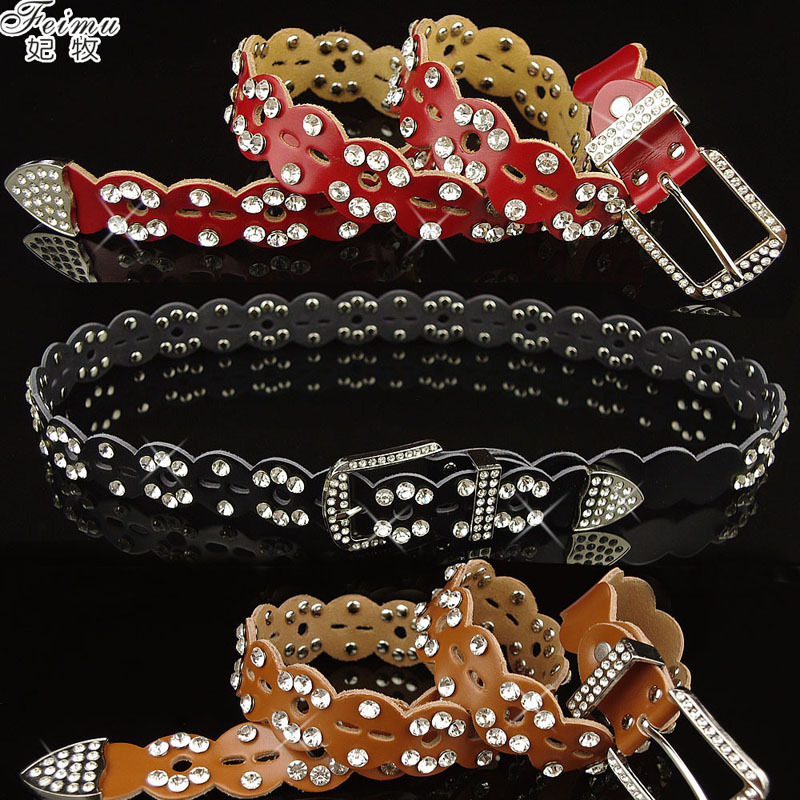 ladies genuine leather belt quality women's strap cowhide diamond belt pin buckle circarc a fashion Women strap