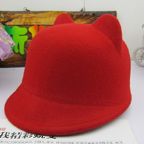 Ladies high quality ear equestrian cap female pure wool woolen hat