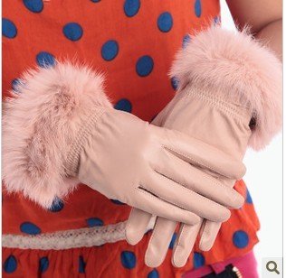 Ladies leather gloves sheepskin wool export gloves thickened really warm autumn  winter gloves repair hand paragraph