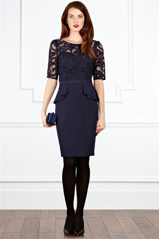 Ladies Office Vintage O-Neck Repair Waist Fake 2 Pieces Ruffle After V  Racerback Wear Designs Pencil Dresses