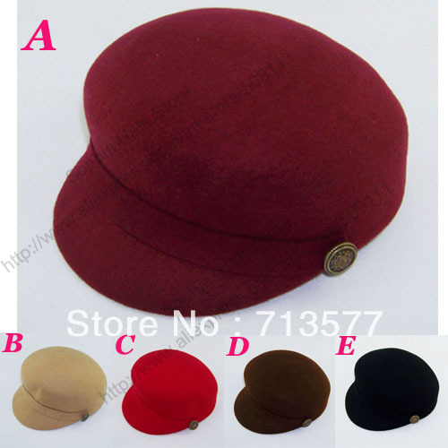 Ladies party cap Dome cap Wool Fedoras  branded caps Felt hats fashion winter hats for women MZ525