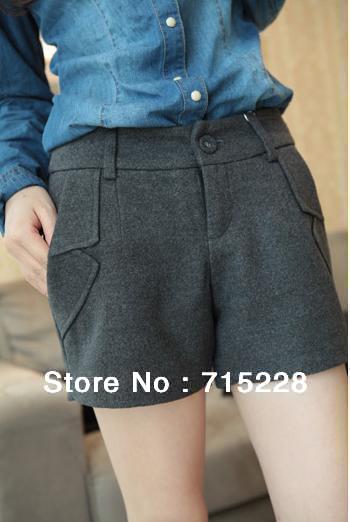 Ladies woolen shorts boots pants thicken woolen was thin wild casual shorts Free shipping Wholesale