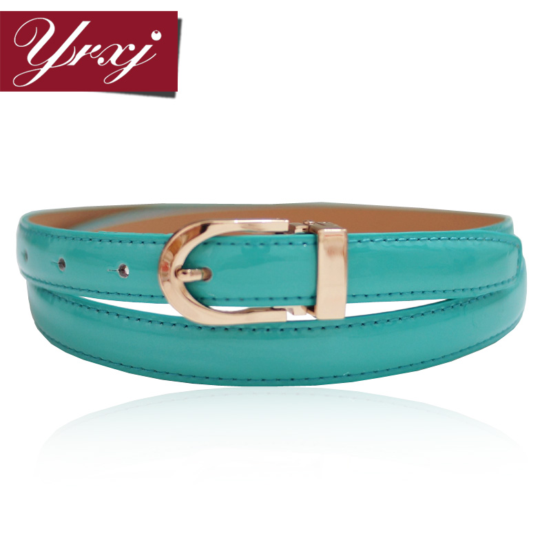 Ladies yrxj women's japanned leather thin belt fashion all-match decoration candy color strap Women a071